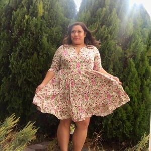 3/4 sleeve, 2X floral dress from Torrid!